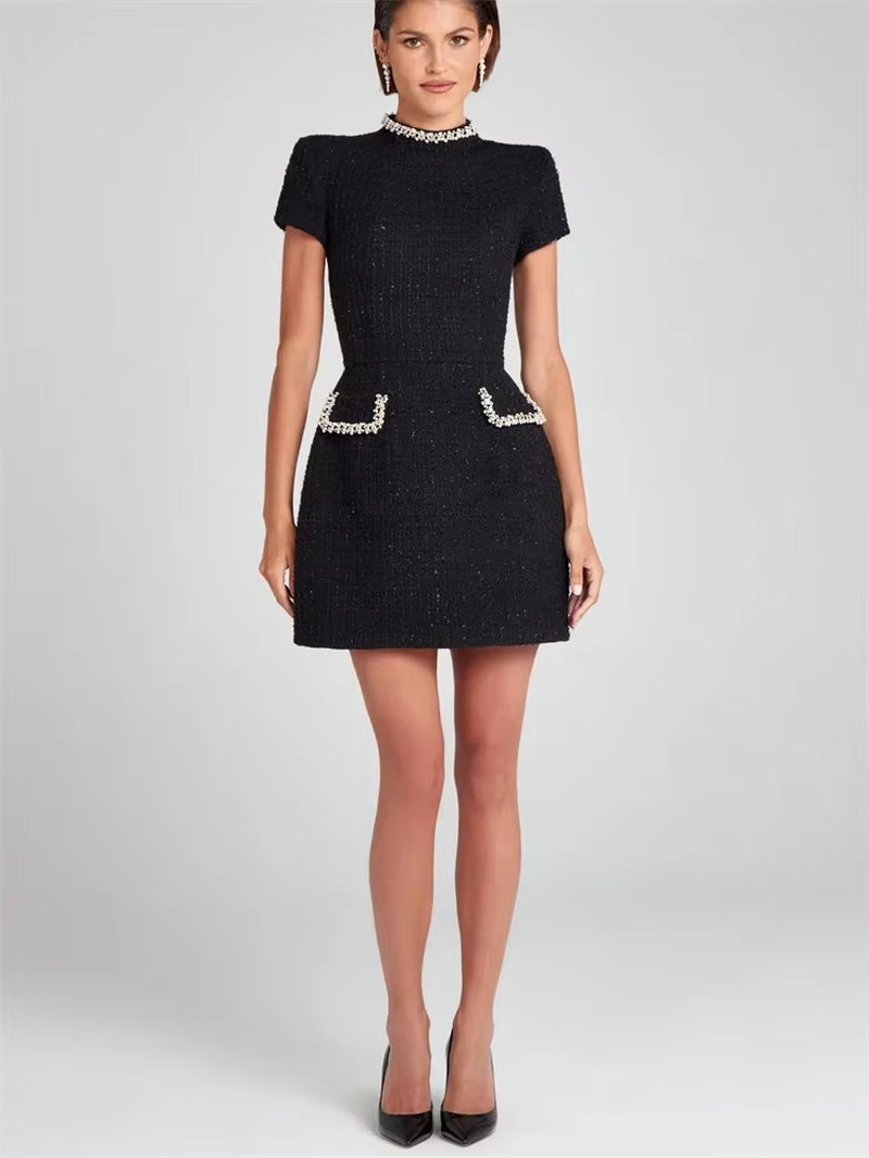 Radiant Allure: Shiny Elegant Mini Dress for Women