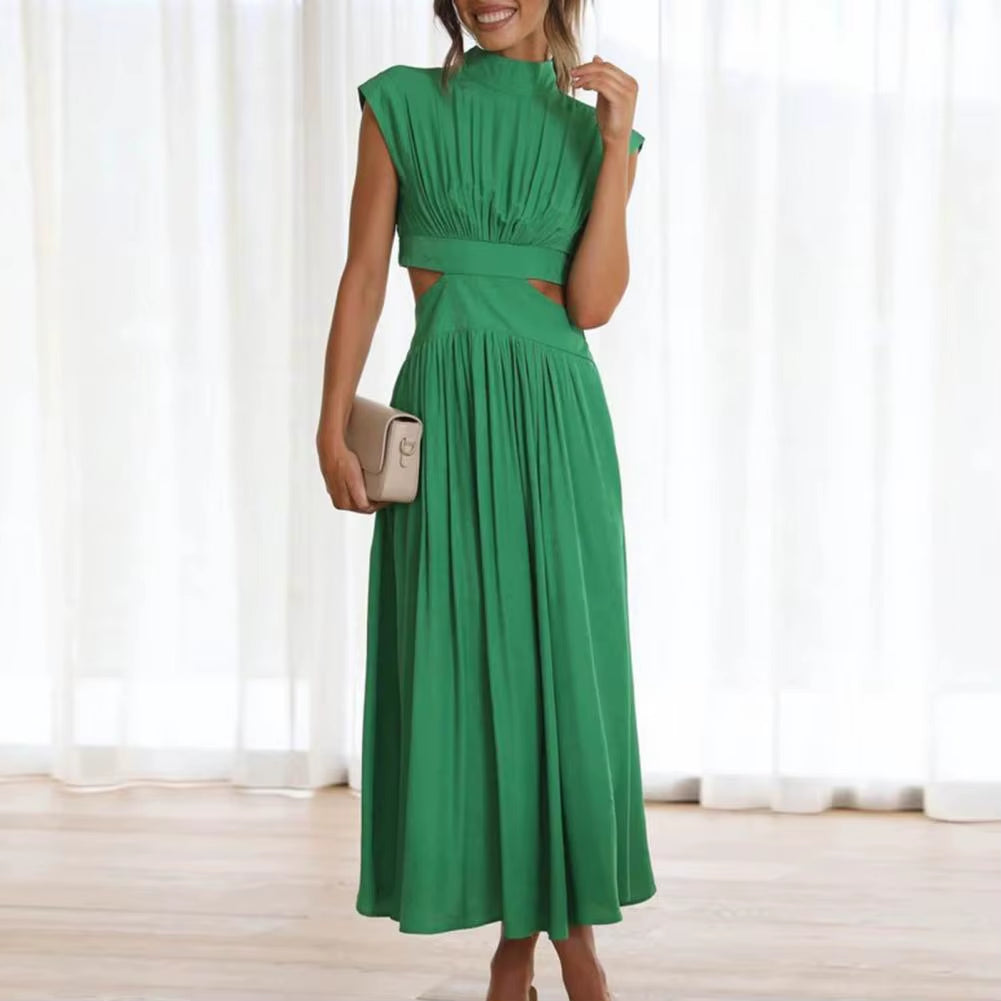 Effortless Grace: Elegant Casual Ruched Long Dress